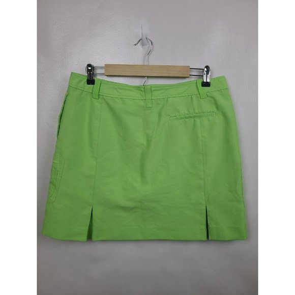 IZOD XFG Womens Athletic Golf Skort Size 10 Lime Green Slit Pockets Activewear - Picture 5 of 9